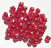50 6mm Transparent Red Lustre Ruffled Round Beads